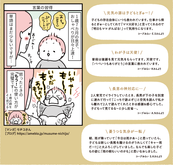 子どものこんな行動・言葉に感心！感動！