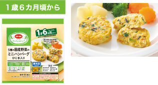 5種の国産野菜のミニハンバーグ（ひじき入り）240g（標準12個入）