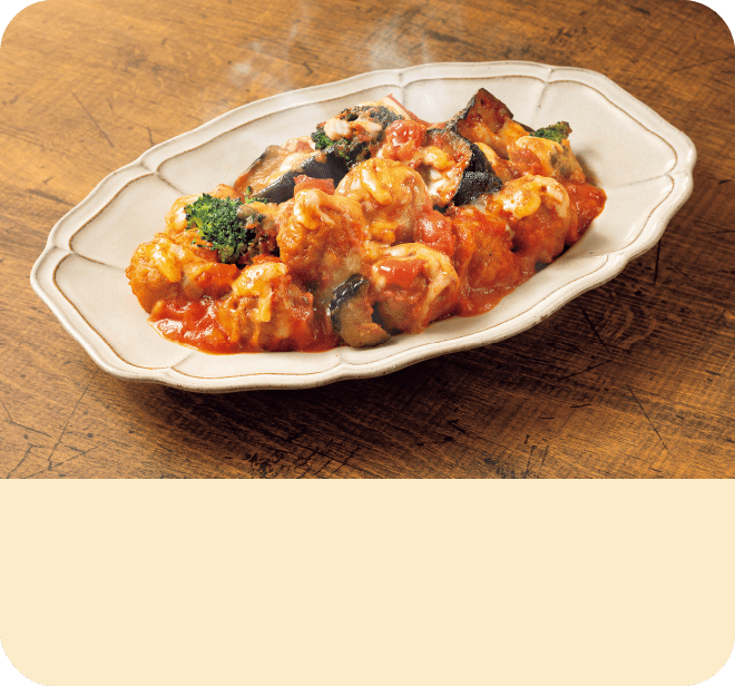 ミートボールと彩り野菜のトマト煮込み