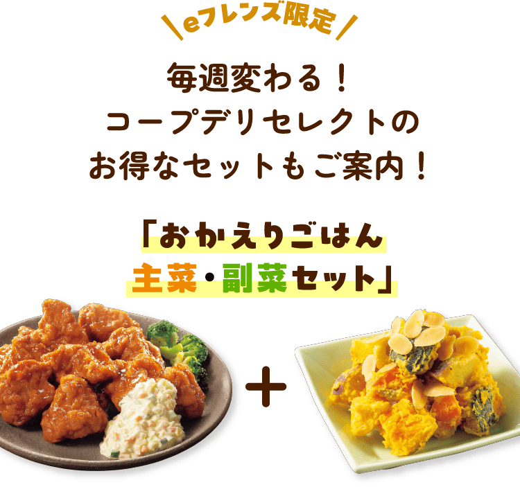 eフレンズ限定 「おかえりごはん 主菜・副菜セット」